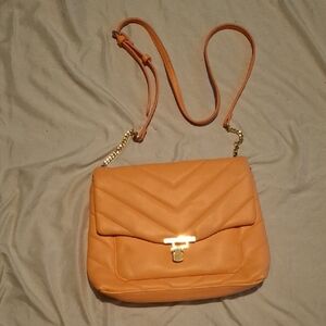 a new day Orange Crossbody Bag with Gold Chain